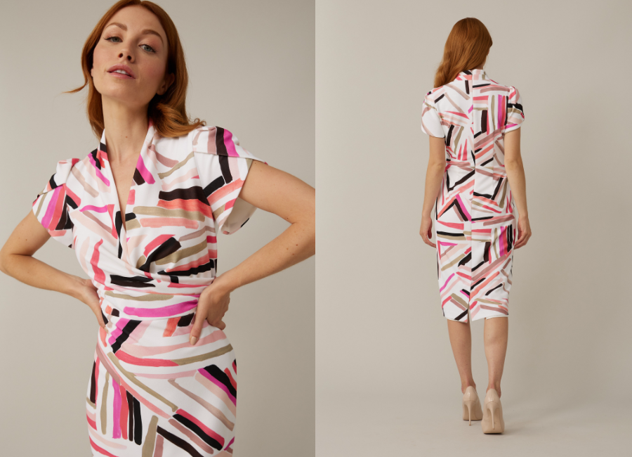 Joseph Ribkoff Geometric Print Dress Style 221056