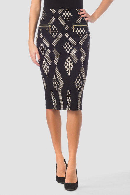 Joseph Ribkoff skirt style 171897. Black/sand