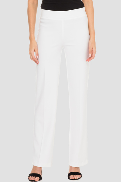 Pantalon droit, plis marqu&eacute;s Mod&egrave;le 153088S24. Blanc. 5