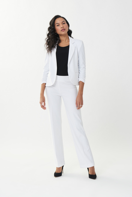Pantalon droit, plis marqu&eacute;s Mod&egrave;le 153088S24. Blanc. 4