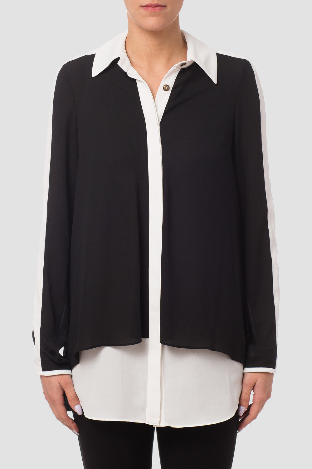 Joseph Ribkoff blouse style 173282. Noir/blanc Cassé