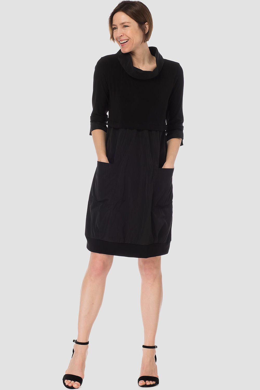 Two-Tone Dress Style 173444. Black