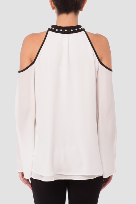 Joseph Ribkoff blouse style 181295. Blanc Cass&eacute;/noir. 2