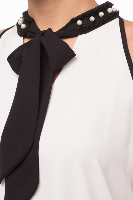Joseph Ribkoff blouse style 181295. Blanc Cass&eacute;/noir. 3