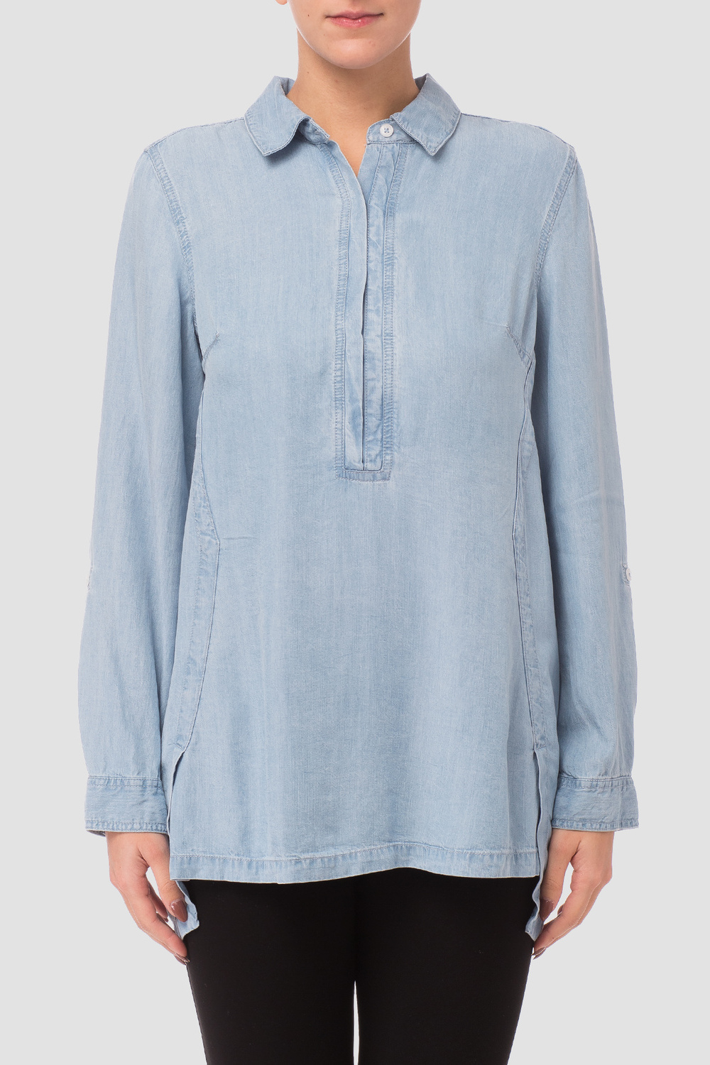 Joseph Ribkoff blouse style 181950. Light Denim Blue
