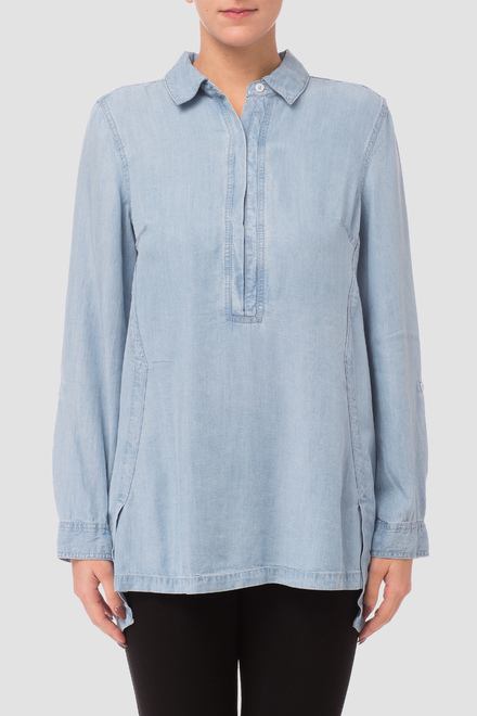 Joseph Ribkoff blouse style 181950. Denim Bleu P&acirc;le