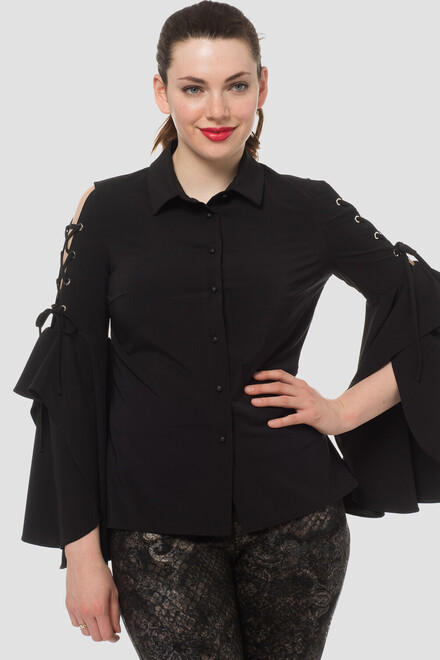 Joseph Ribkoff blouse style 182516. Noir/noir