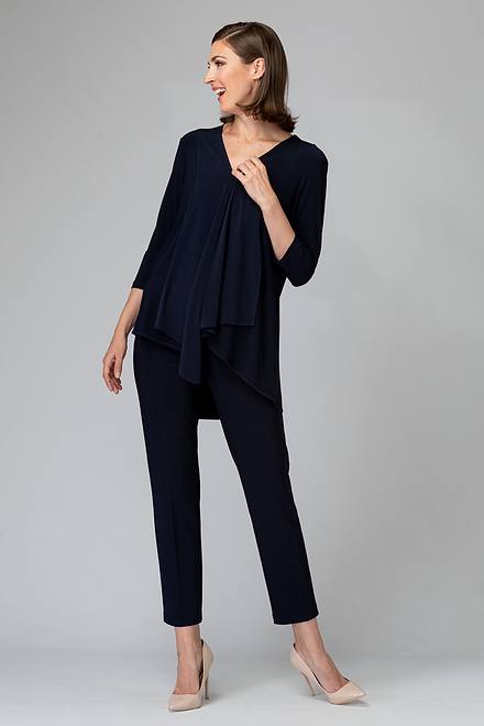 Pleated Front Cropped Pants Style 181089. Midnight Blue 40. 6