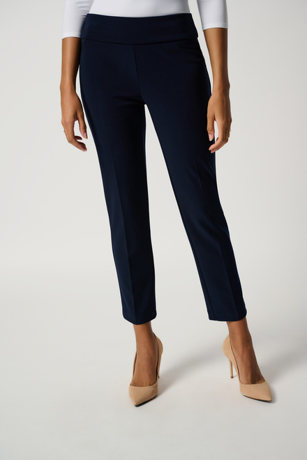 Pleated Front Cropped Pants Style 181089. Midnight Blue 40. 2