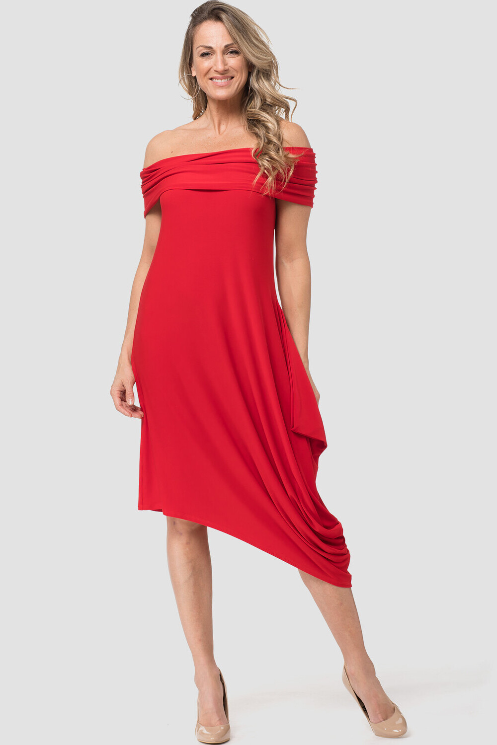 Joseph Ribkoff robe style 182027. Rouge A Levres 173