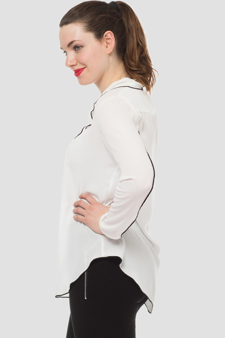 Joseph Ribkoff blouse style 183123. Blanc Cass&eacute;/noir. 3