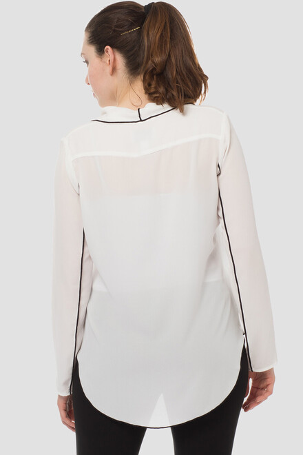 Joseph Ribkoff blouse style 183123. Blanc Cass&eacute;/noir. 4