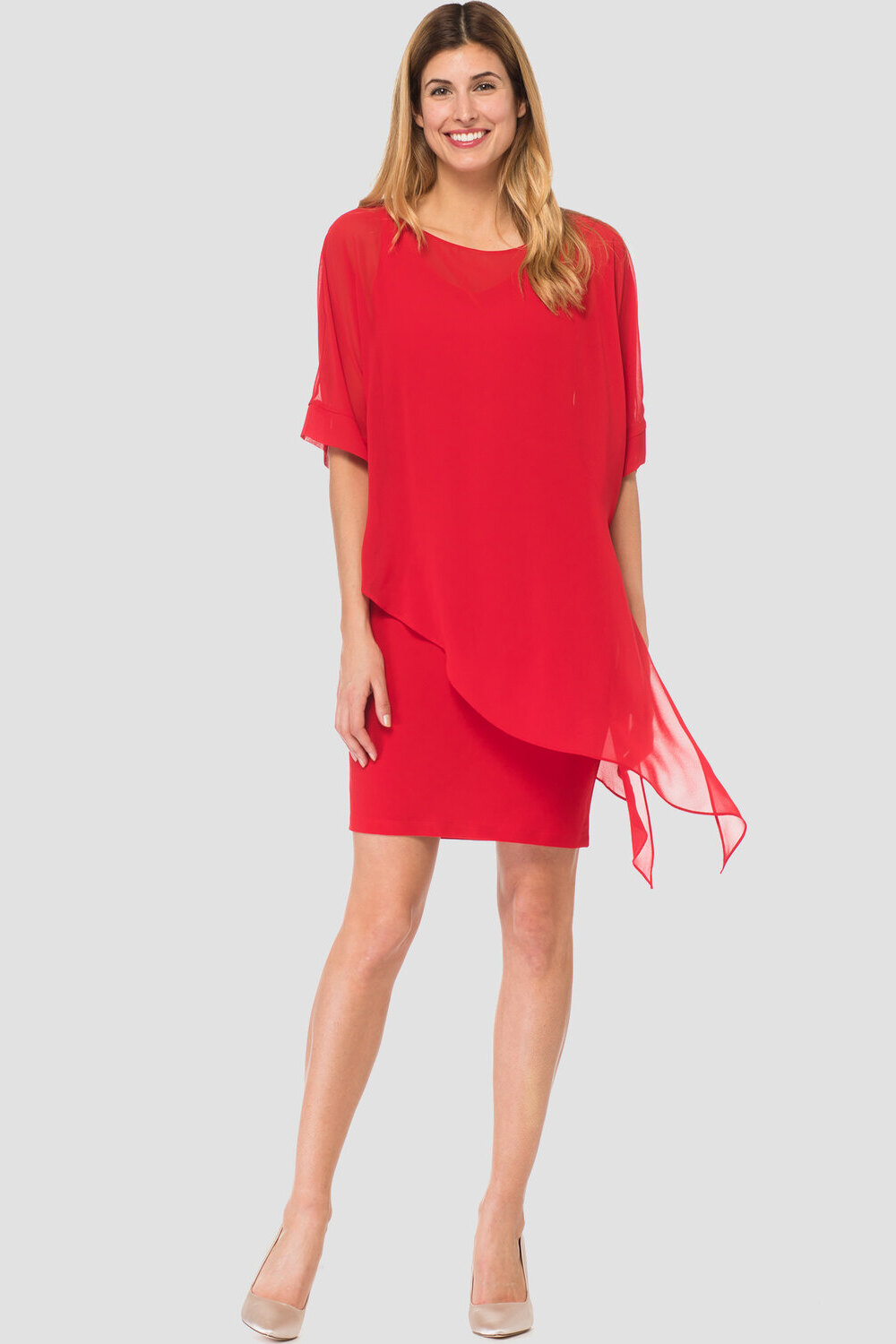 Joseph Ribkoff robe style 183248. Rouge A Levres 173