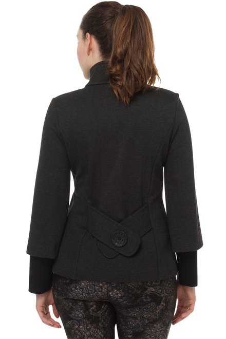 Joseph Ribkoff jacket style 183357. Charcoal Grey/black. 3
