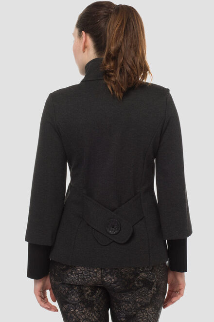 Joseph Ribkoff jacket style 183357. Charcoal Grey/black. 7