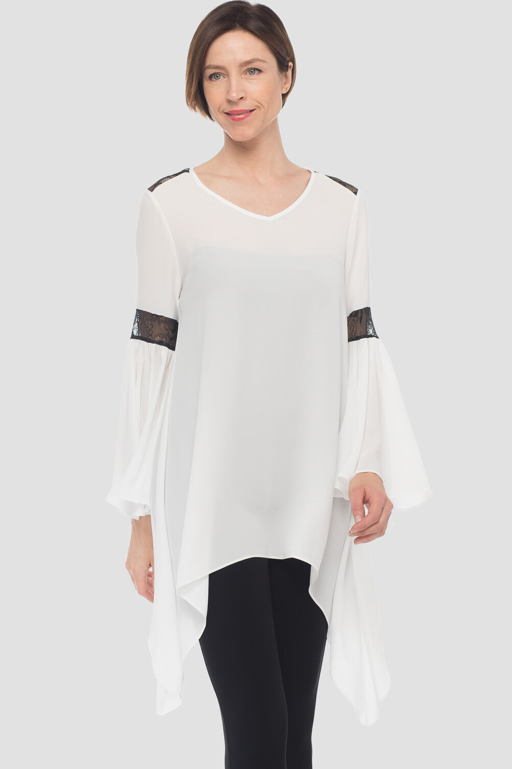 Joseph Ribkoff tunic style 183495. Off-white/black