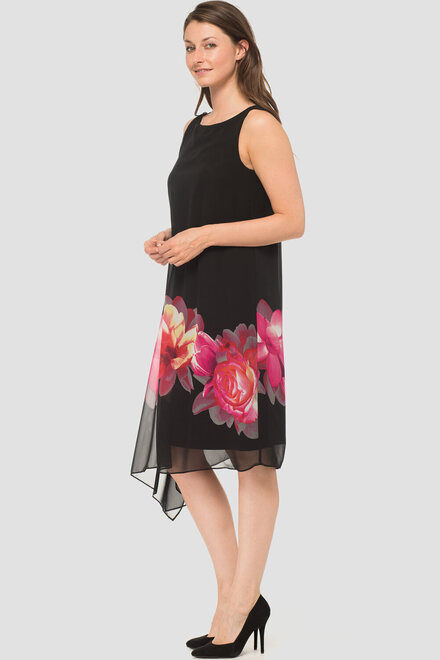 Joseph Ribkoff dress style 183700. Black/pink. 2