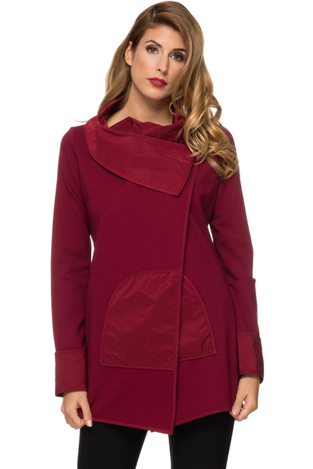 Joseph Ribkoff jacket style 184447. Cranberry 183. 2