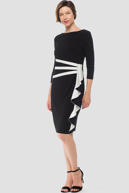 Joseph Ribkoff dress style 184471. Black/off-white. 6