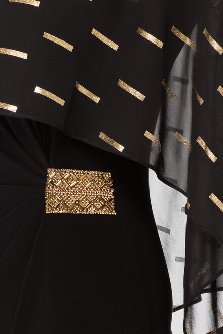 Joseph Ribkoff dress style 184605. Black/gold. 4