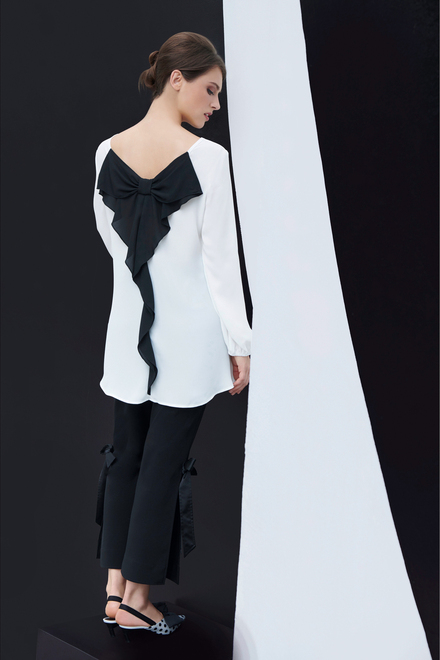 Joseph Ribkoff tunic style 184246. Off-white/black