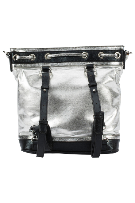 Joseph Ribkoff samara convertible backpack 191951. Silver/black. 12