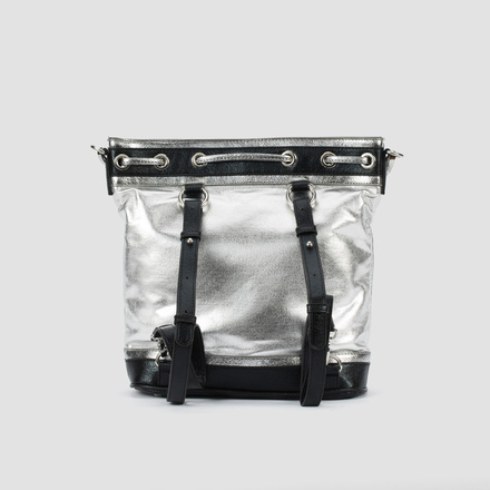 Joseph Ribkoff samara convertible backpack 191951. Silver/black. 4