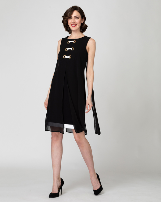 Joseph Ribkoff  dress style 192200. Black/vanilla. 6