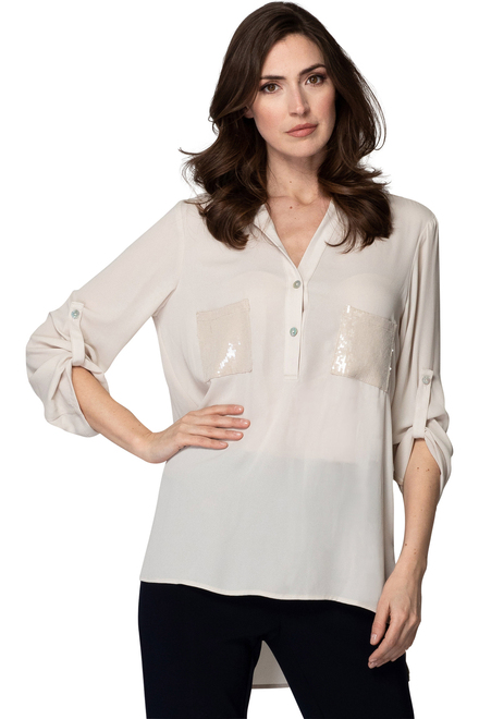 Joseph Ribkoff blouse style 192461. Champagne 171. 2