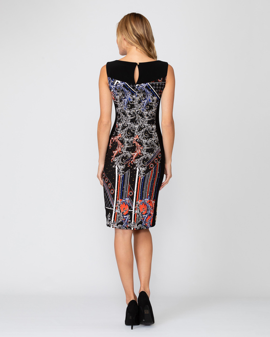 Joseph Ribkoff Dress style 192674. Black/multi. 14