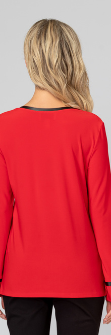 Joseph Ribkoff Tee-Shirt style 193160. Rouge A Levres/noir. 10