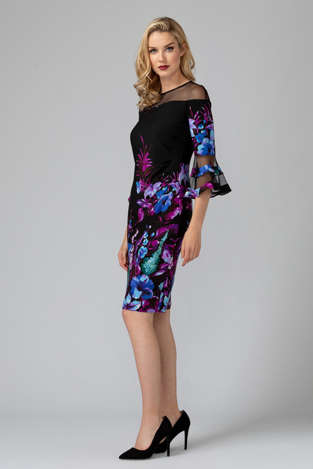 Joseph Ribkoff dress style 193651. Black/purple/multi. 5