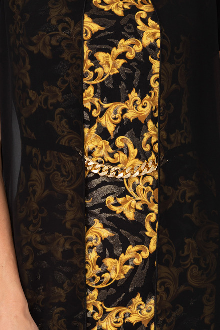 Joseph Ribkoff dress style 193698. Black/gold. 16