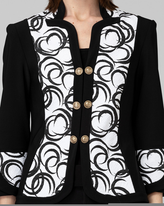 Joseph Ribkoff Jacket style 193701. Black/white. 8