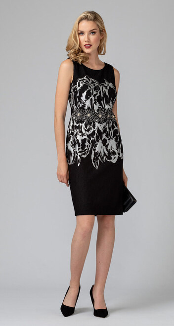Joseph Ribkoff dress style 193785. Black/silver. 12