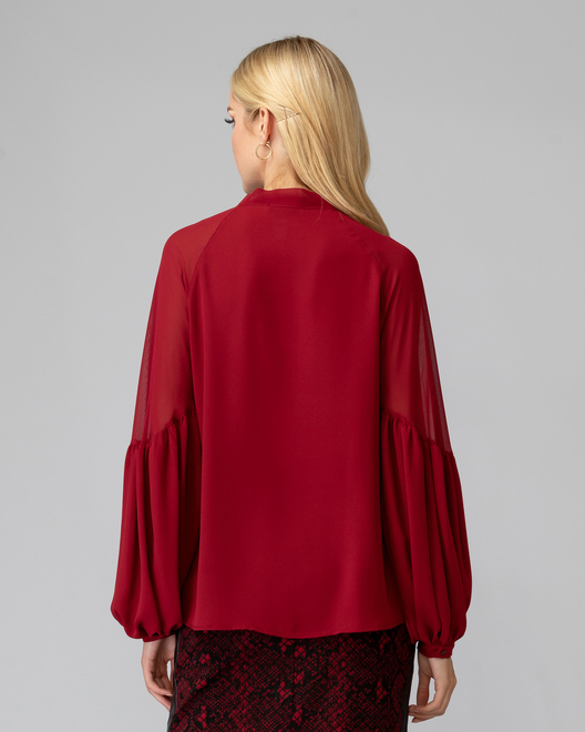 Joseph Ribkoff blouse style 194235. Rouge Imp&eacute;rial 193. 8