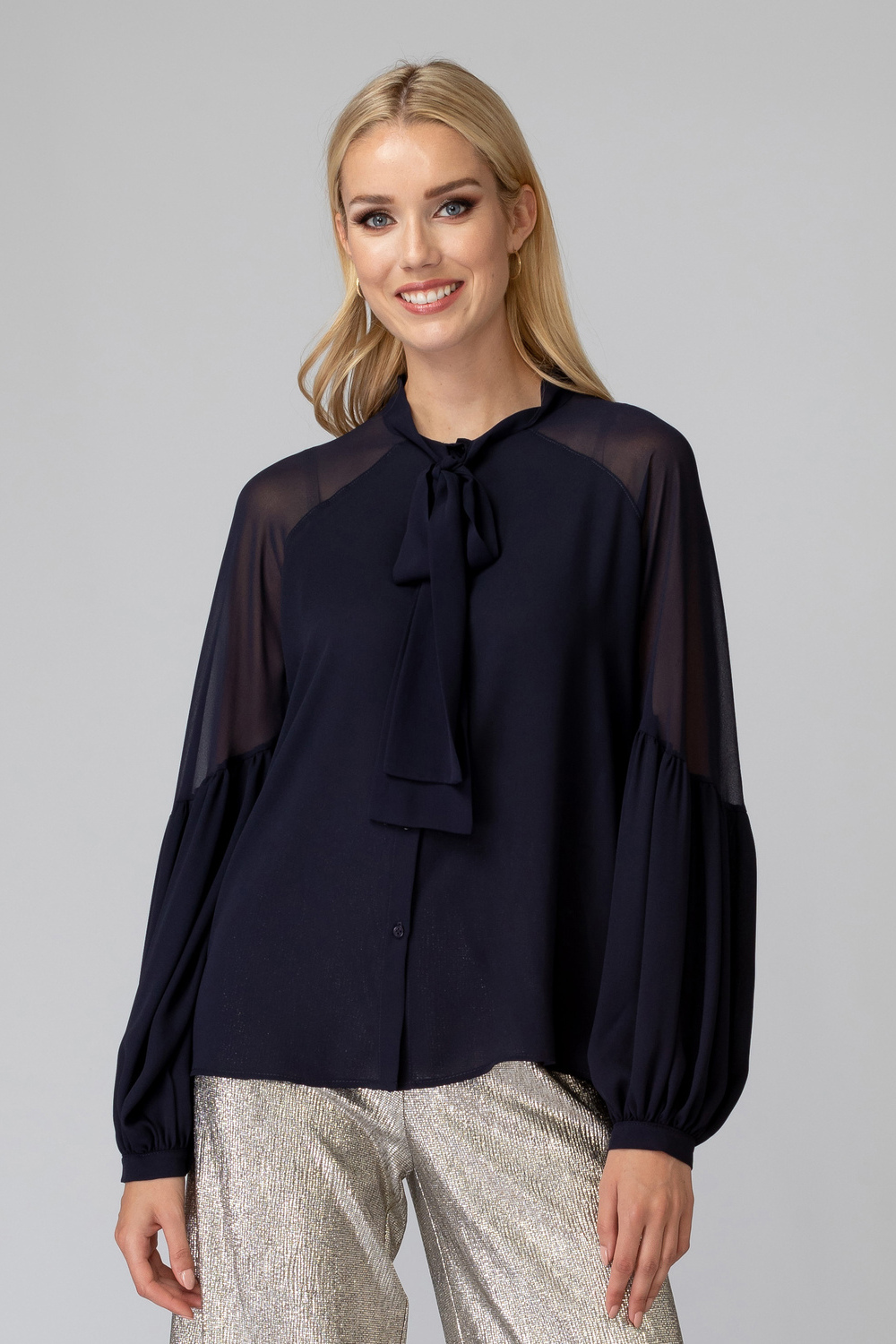 Joseph Ribkoff blouse style 194235. Midnight Blue 40