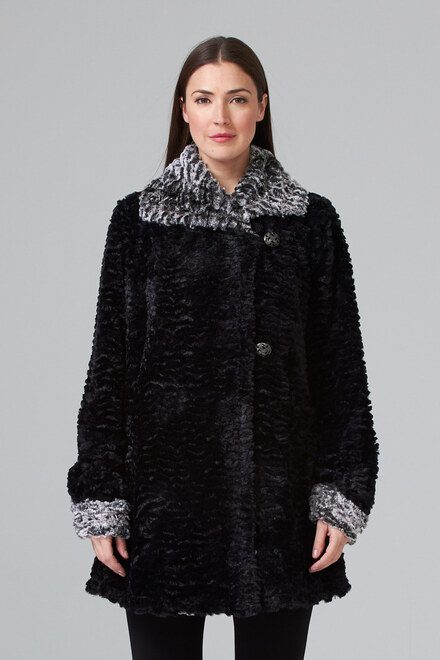 Joseph Ribkoff coat style 194501. Black/taupe