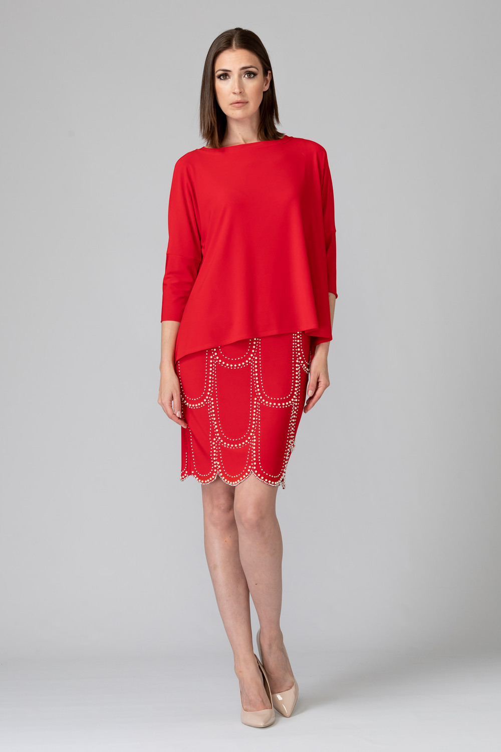 Joseph Ribkoff Robe style 193004. Rouge A Levres 173
