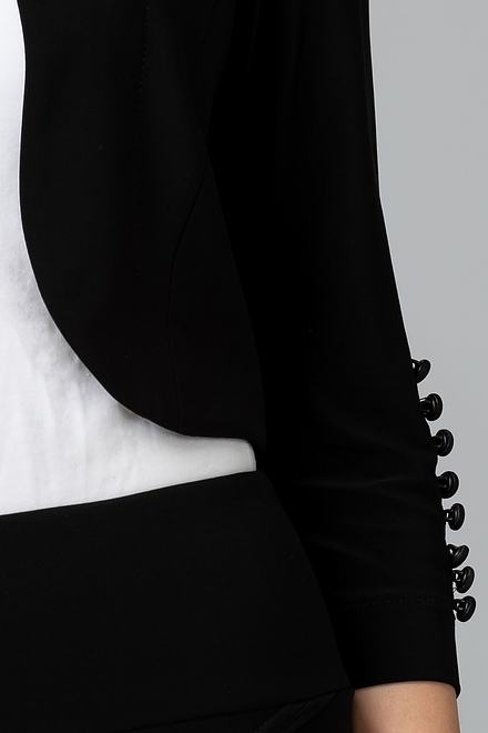Joseph Ribkoff 3/4 Sleeve Button Accent Bolero Style 213707. Black. 4