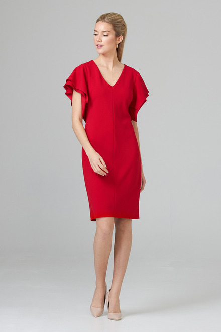 Joseph Ribkoff Dress Style 201015. Lipstick Red 173