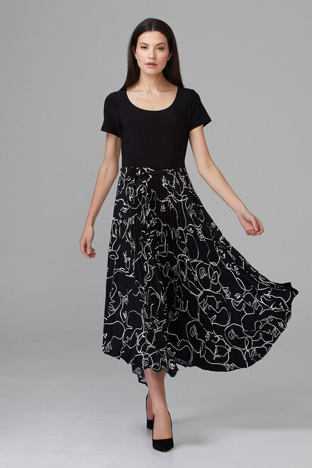 Joseph Ribkoff Dress Style 201107. Black/vanilla