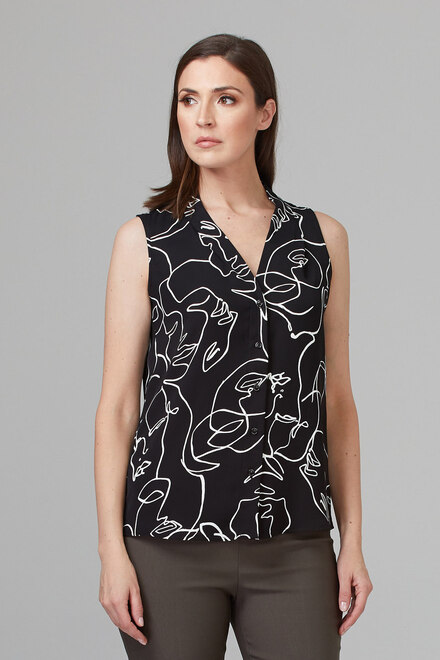 Joseph Ribkoff blouse style 201111. Noir/vanille