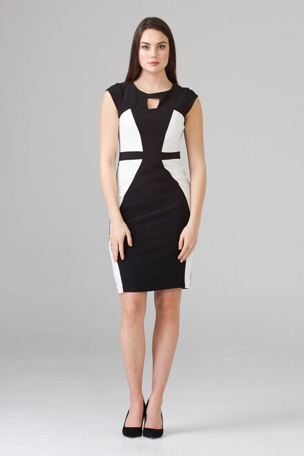 Joseph Ribkoff Dress Style 201156. Black/vanilla