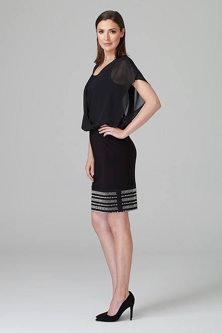 Joseph Ribkoff Dress Style 201166. Black. 3