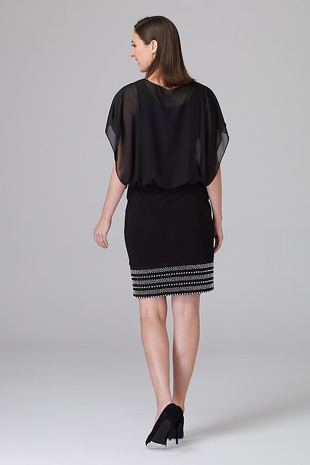Joseph Ribkoff Dress Style 201166. Black. 4