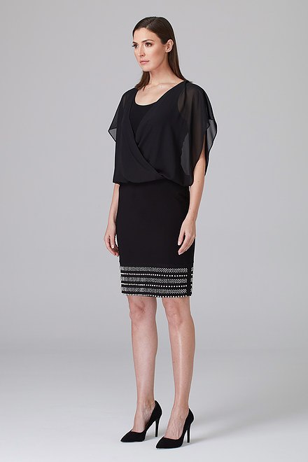 Joseph Ribkoff Dress Style 201166. Black. 6