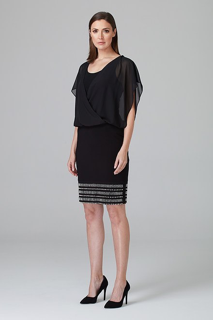Joseph Ribkoff Dress Style 201166. Black. 7
