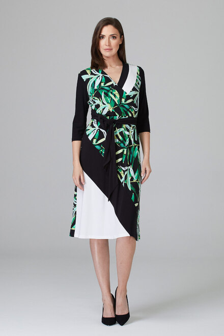 Joseph Ribkoff Dress Style 201175. Black/multi/vanilla