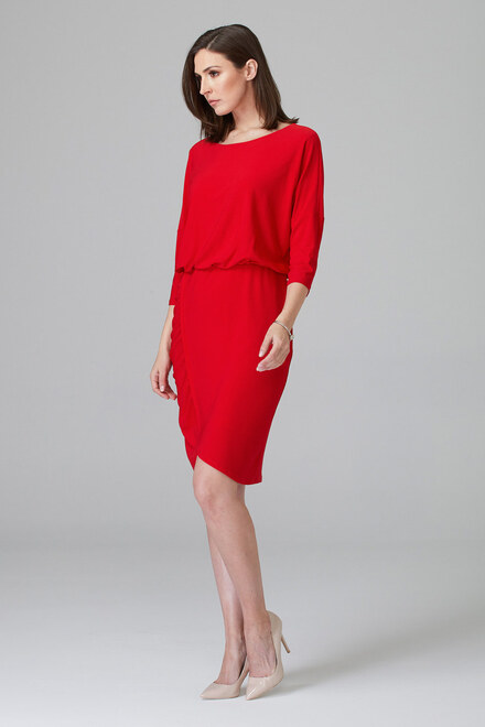 Joseph Ribkoff Dress Style 201214. Lipstick Red 173